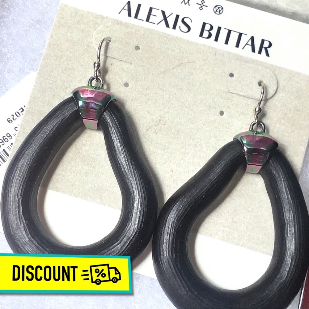 Alexis Bittar PVD Black Lucite Loops